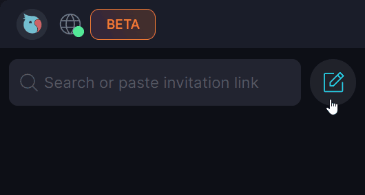 Create a Group π² Β· Desktop 1. Click 'Start chat' π button:.