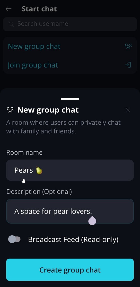 Create a Group π² Β· Mobile 3. Enter group chat name, description (optional):.