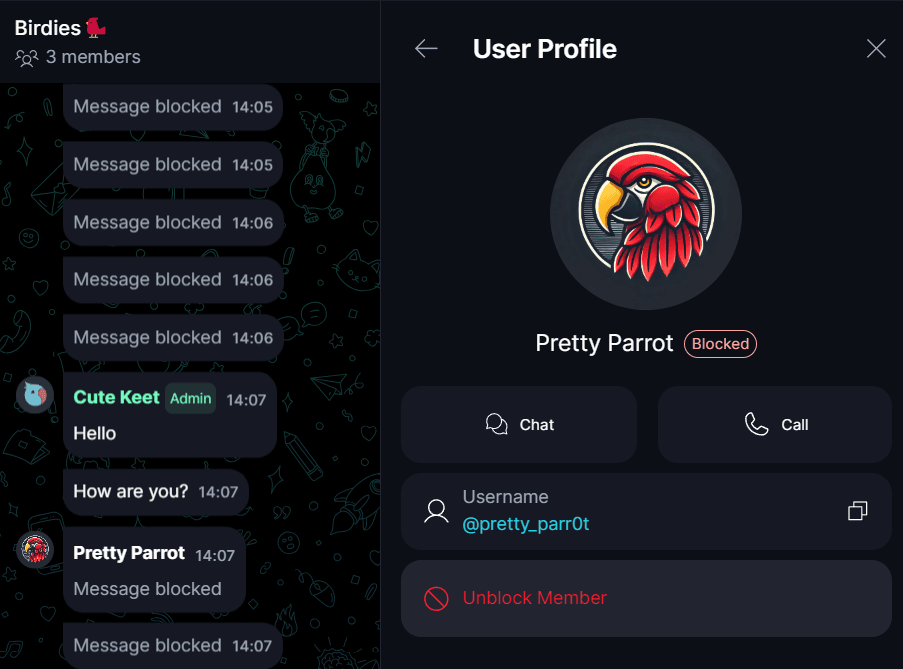 Security & Privacy You also won't receive DM requests from the blocked user.