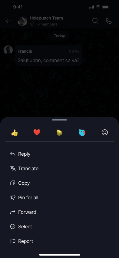 Translate Messages π Β· Mobile Long-press the message / tap 'Translate'.